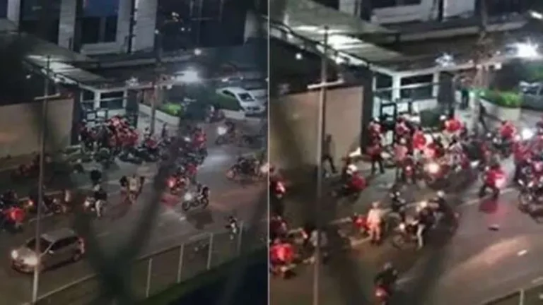 Motoboys protestam em casa de cliente após agressão a entregador na BA