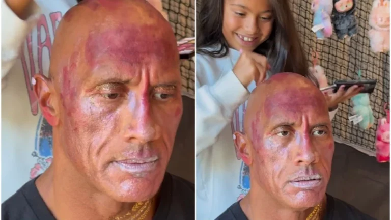 The Rock diverte fãs com reação ao ser maquiado pelas filhas; assista