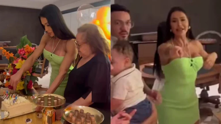 Gracyanne Barbosa celebra aniversário da ex-sogra ao lado de Belo: Família reunida