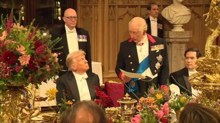 Em banquete, Charles elogia esforços de Trump para resolver conflitos