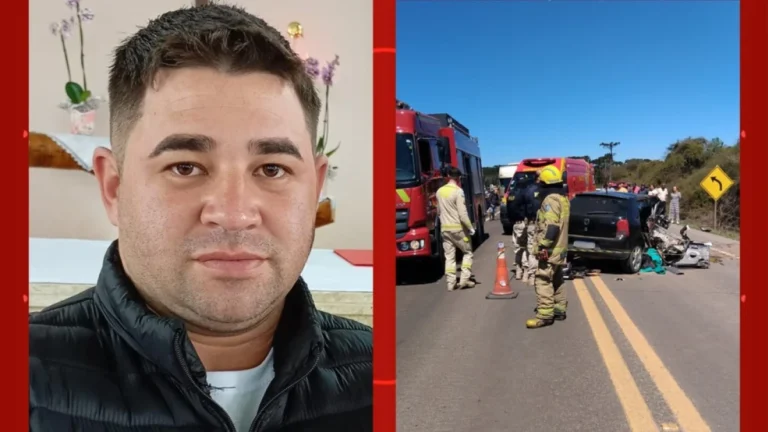 Pai e filho bebê morrem, mãe fica presa às ferragens e casal que estava em outro carro fica ferido em acidente no Paraná