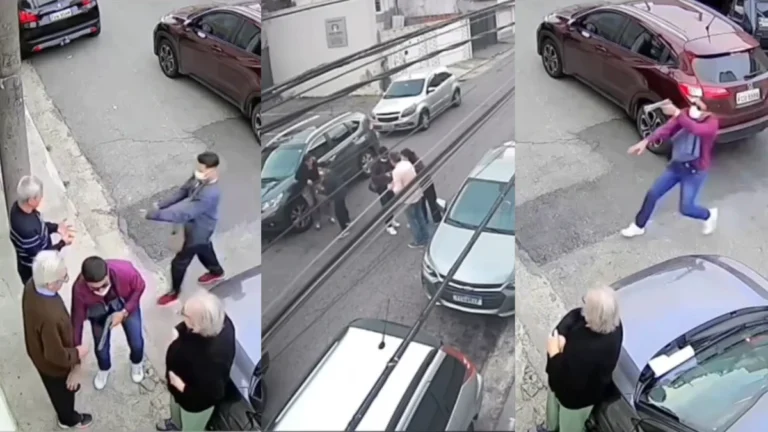 Vídeo: dupla assalta idosos e depois casal no mesmo local em Santo André
