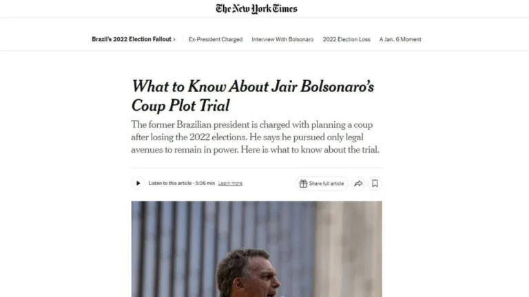 Imprensa internacional repercute início do julgamento de Bolsonaro