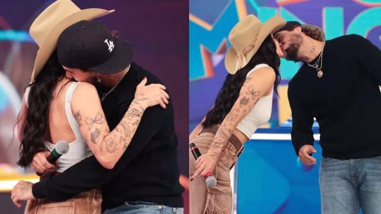 Finalmente! Apaixonados, Zé Felipe e Ana Castela dão primeiro beijo ao vivo no SBT