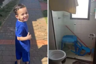 Menino que caiu do 12º andar em MG usou kit infantil para ver a janela