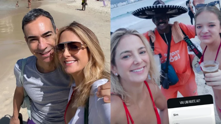 César Tralli curte praia em família antes de estreia no “Jornal Nacional”