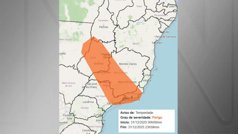 Último dia de 2025 tem alerta de tempestade em SP, RJ, MG e mais 4 estados