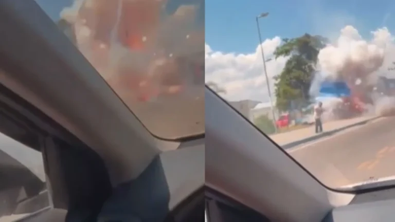 Explosão em barraca de fogos assusta moradores em Belford Roxo (RJ)