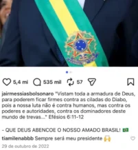 Tweet expõe apoio antigo de Milena a Bolsonaro