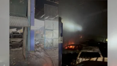 Fábrica de colchões pega fogo na zona leste de São Paulo; veja imagens