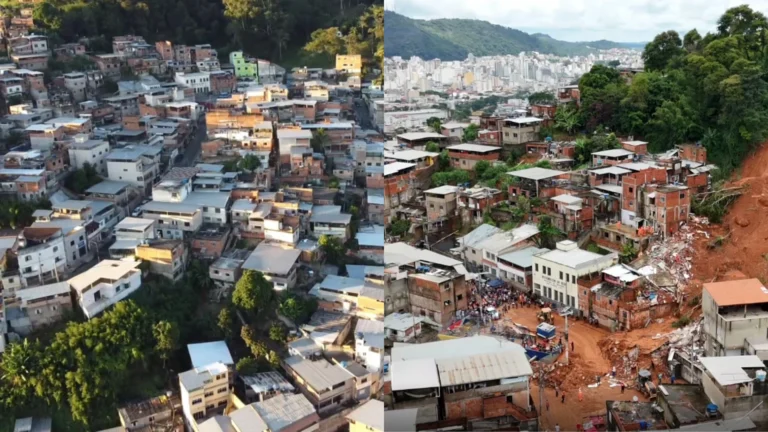 Veja antes e depois de região destruída por chuvas em Juiz de Fora (MG)