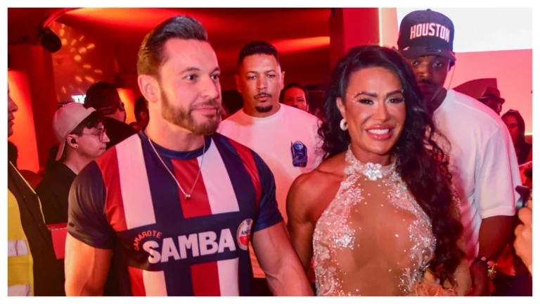 Gracyanne Barbosa chega com novo namorado para prestigiar Carnaval de SP