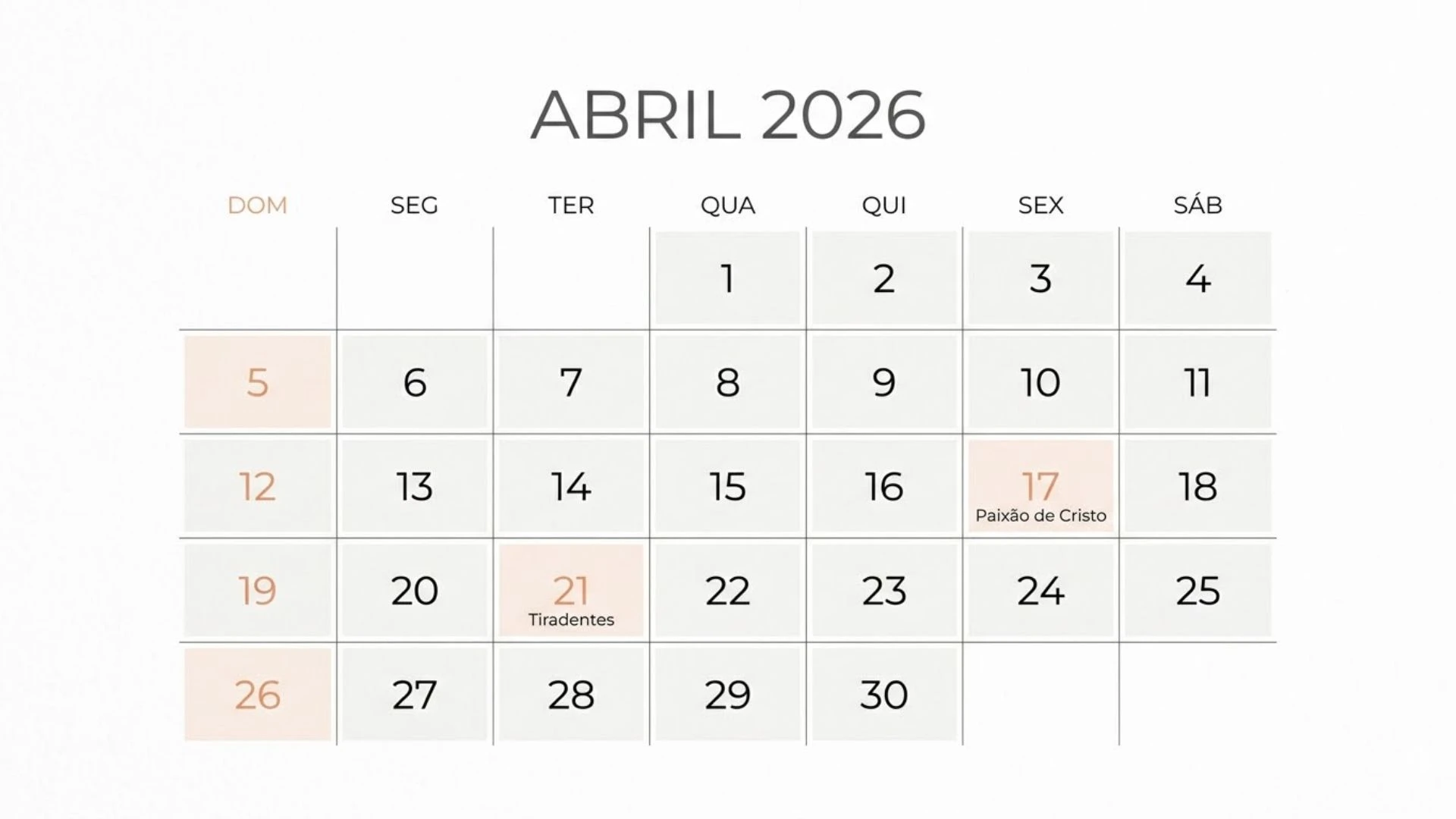 Feriados em abril: veja quais e quando serão os dias de folga