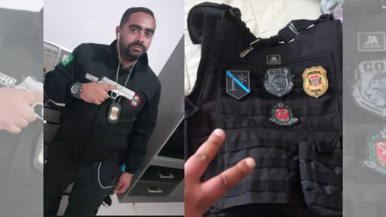Falso policial é preso por porte ilegal de arma e uso de distintivos em SP