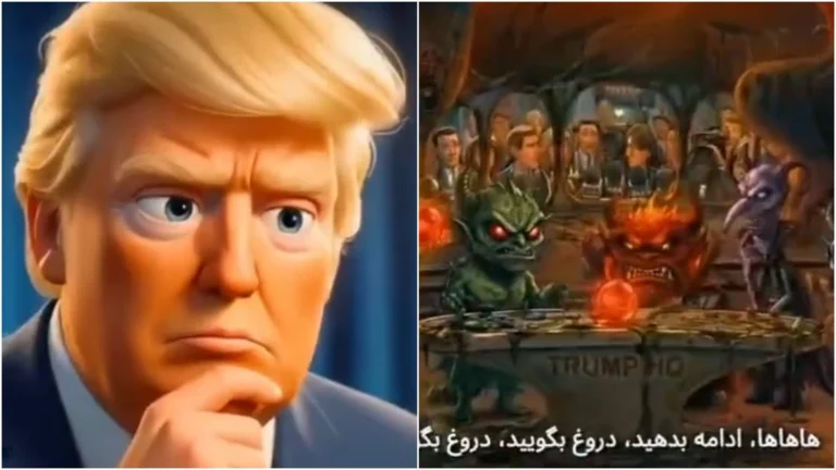 Irã cria animação que mostra Trump controlado por “Divertida Mente” do mal