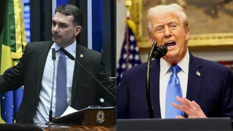 “Fã” e “subserviente”: governistas reagem a encontro de Flávio com Trump