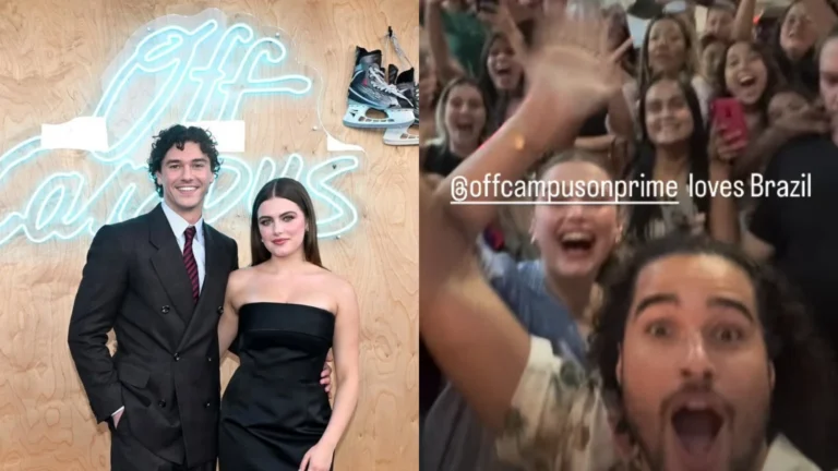 Elenco de “Off Campus” desembarca no Brasil e curte bar em SP; veja