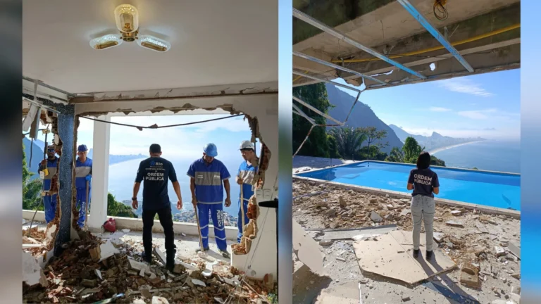 Prefeitura do Rio derruba casa de luxo utilizada por traficantes no Vidigal