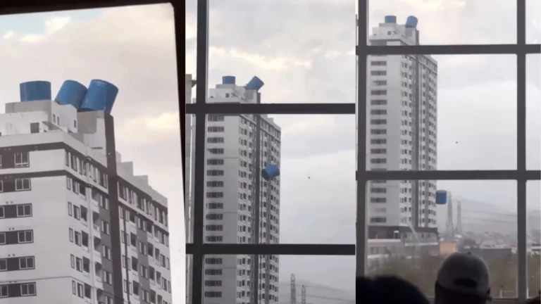Ventania derruba Caixa d’água e assusta moradores em prédio no RJ
