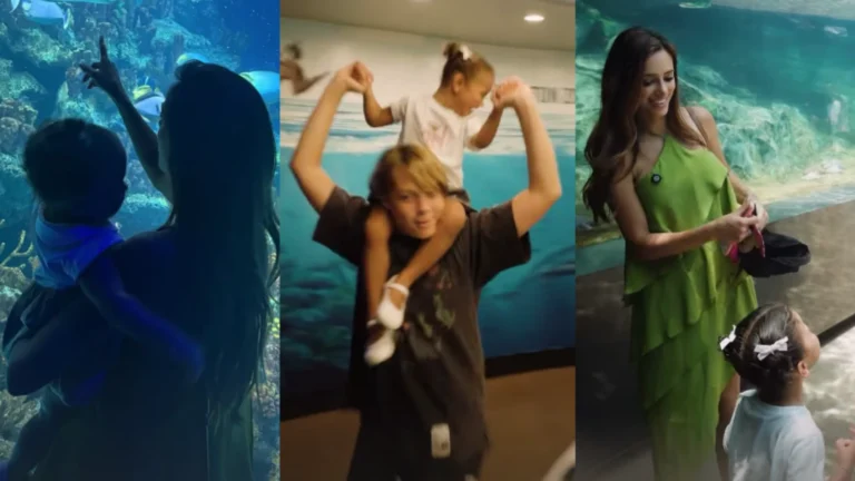 Sem Helena, Biancardi mostra filhos de Neymar se divertindo em aquário