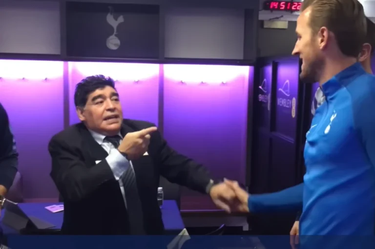 “Faça assim”: o dia em que Maradona deu dicas de como marcar gols para Kane