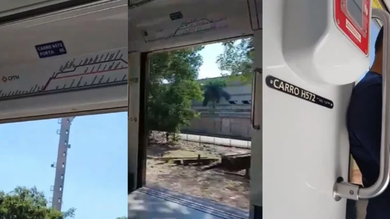 Vídeo: passageiro aciona emergência e trem circula com porta aberta em SP