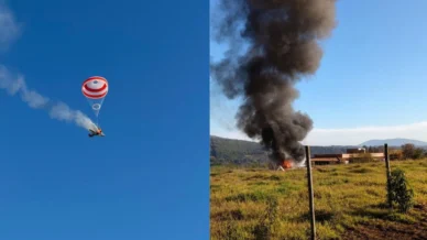 Avião sofre pane, piloto aciona paraquedas e faz pouso de emergência em MG