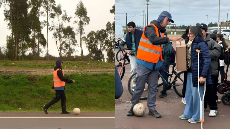 Homem percorre 600 km chutando uma bola de futebol pelo Uruguai para financiar a cura do câncer infantil