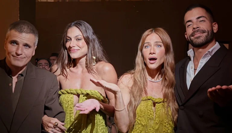 Gio Ewbank e Mari Gonzalez usam mesmo vestido em casamento de Juliette